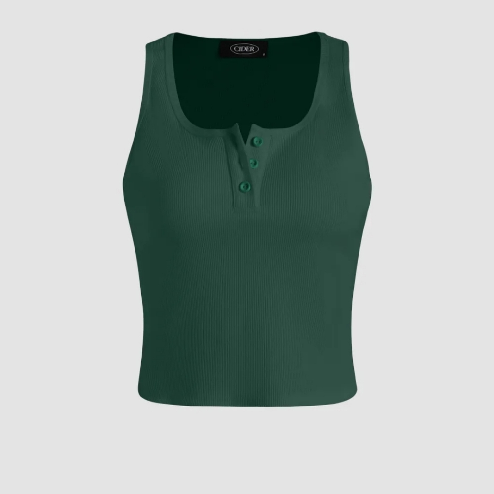 Ribbed button up tank